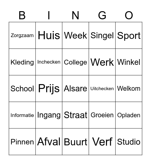 Taalbingo Overschie Bingo Card