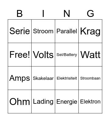 Science Week Bingo Card