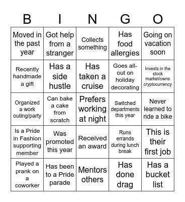 AmCham x Pride in Fashion Bingo Card