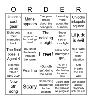 Side order bingo 31.07.23 Bingo Card