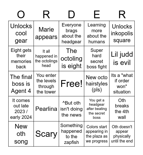 Side order bingo 31.07.23 Bingo Card