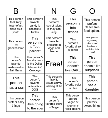 Staff Bingo Card