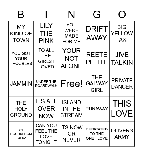 Blackpool Bingo Card