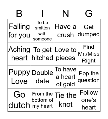 Love Bingo Card