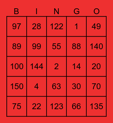 BINGO SUE Bingo Card