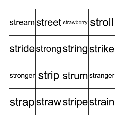 /STR/ BINGO! Bingo Card
