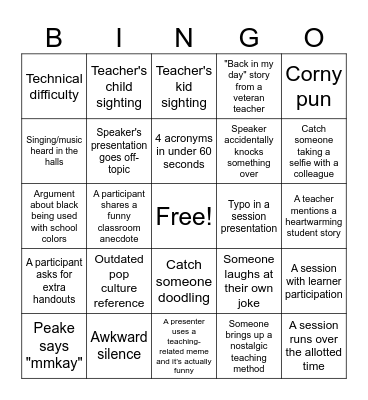 Back to School Bingo! Bingo Card