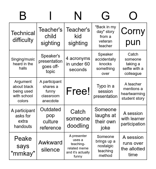 Back to School Bingo! Bingo Card