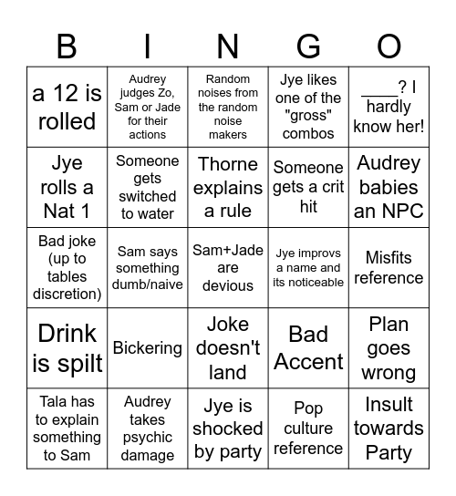 #4 Bingo Card