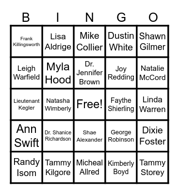 Early County Faculty & Staff Bingo Card