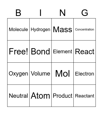 Science Week Bingo Card