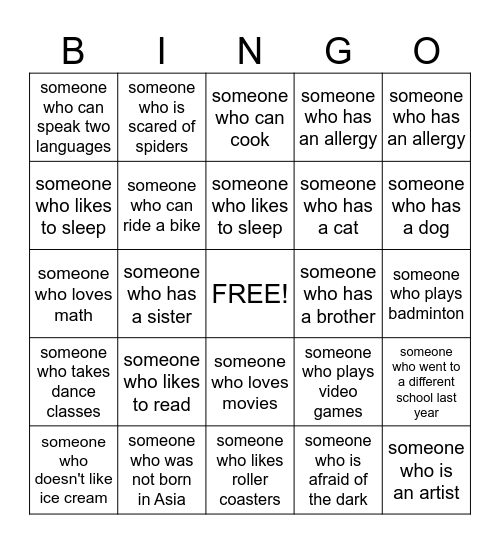 Meet Me Bingo Card