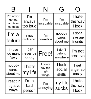 Reframing Bingo Card
