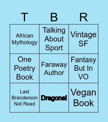 TBR August Bingo Card