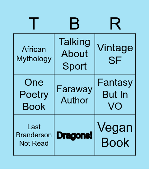 TBR August Bingo Card