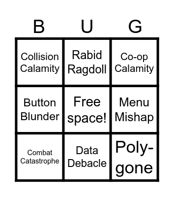 Bug Bingo Card