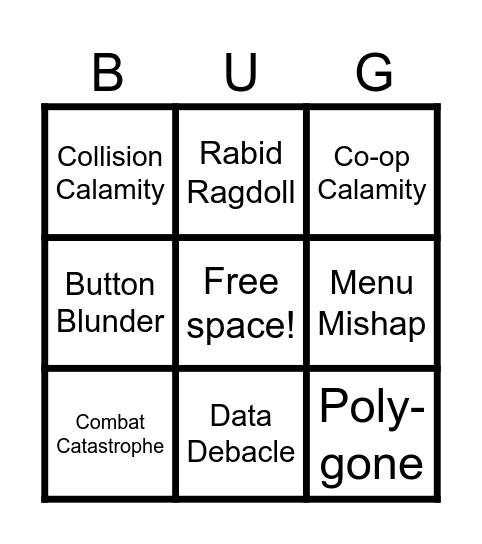 Bug Bingo Card
