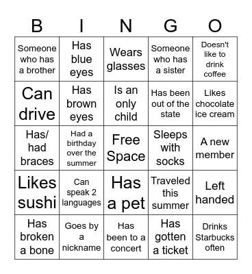 FIND SOMEONE WHO... Bingo Card