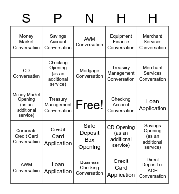Services Per Household Bingo Card