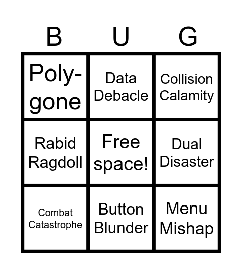 Bug Bingo Card