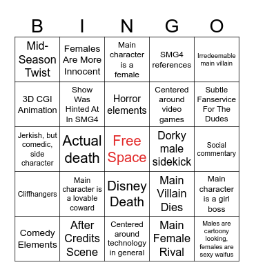 GLITCH Show Bingo Card