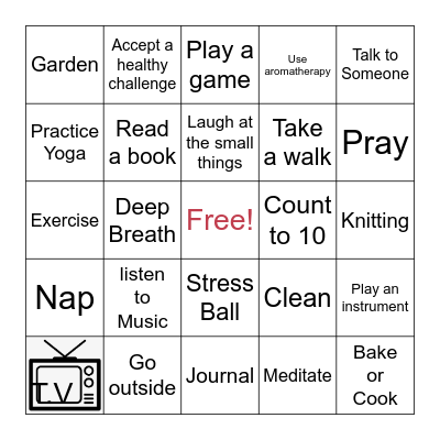 Coping Skills Bingo Card