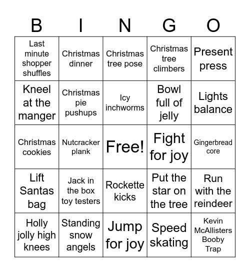 Christmas in July BINGO Card