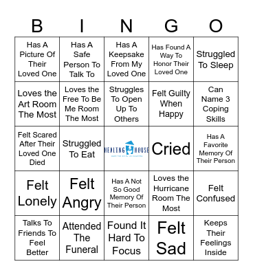 Grief Bingo Card