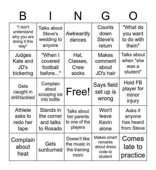 Camp Bingo Card