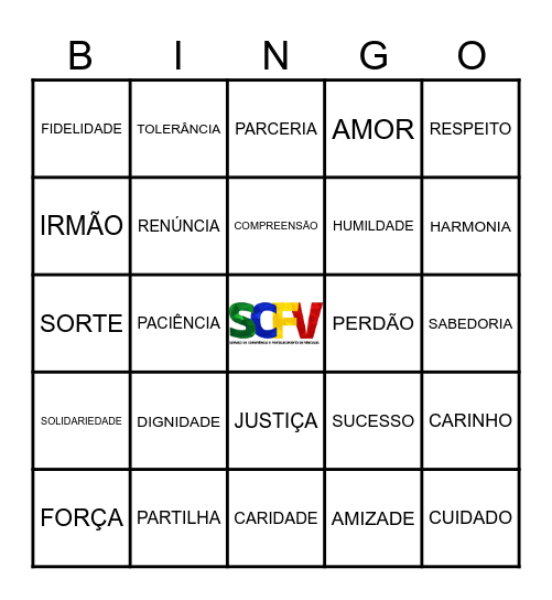 BINGO DA AMIZADE Bingo Card