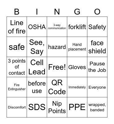 September 2023 HSE Bingo Card