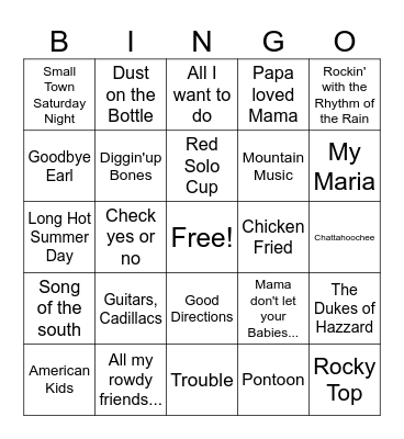 Singo Bingo Card