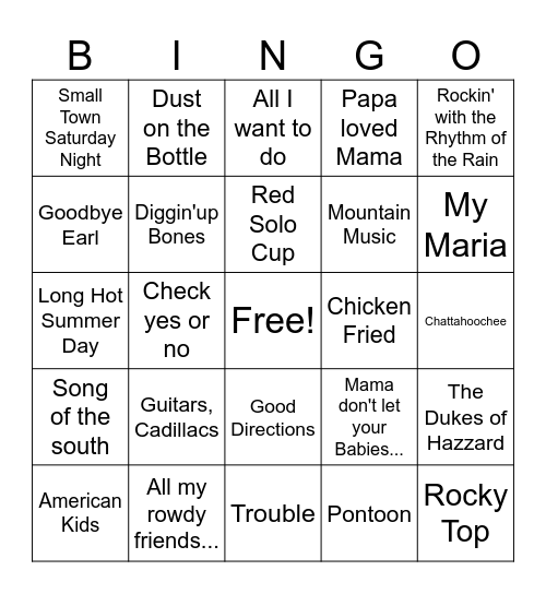 Singo Bingo Card