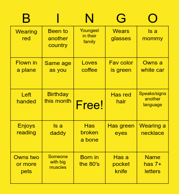 Sukkot Family Bingo Card