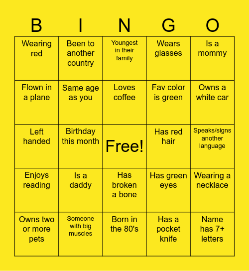 Sukkot Family Bingo Card