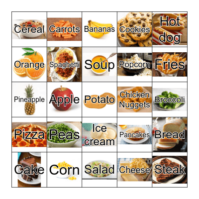 Food Bingo Card