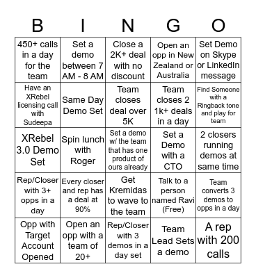 ZT BINGO Card