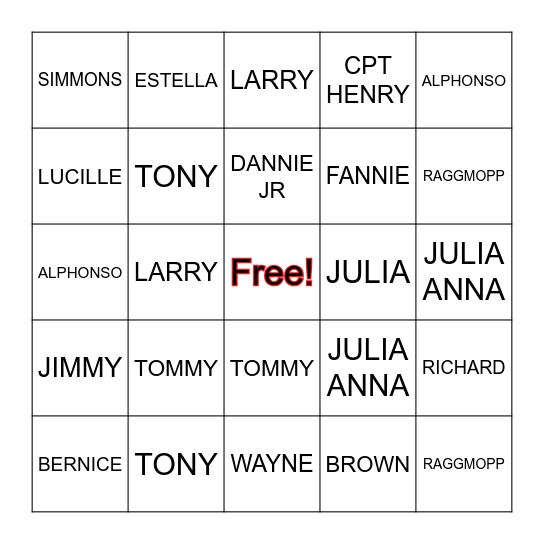 BROWN & SIMMONS MIXED! 8/5/23 Bingo Card