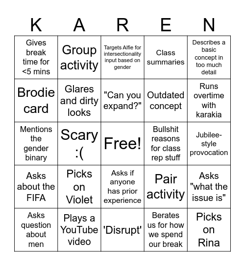 Bullshit Bingo Card