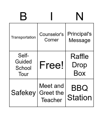 JMA Family Reunion BBQ Bingo Card