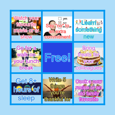 SELF-CARE BINGO Card
