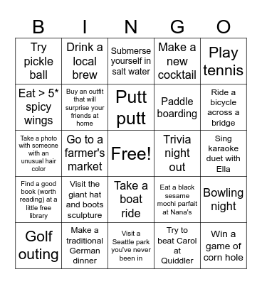 Philipp's Seattle Bingo 2023 Bingo Card