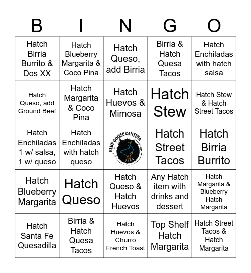 Hatch Bingo Card
