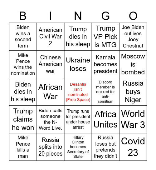 2024-2025 Bingo Card Bingo Card