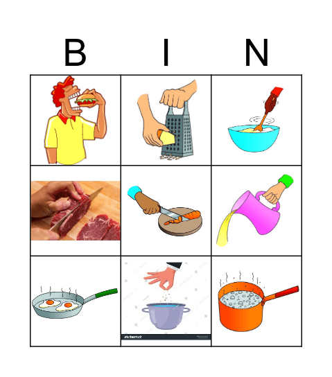 Cooking verbs Bingo Card