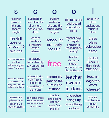 tc august bingo! Bingo Card