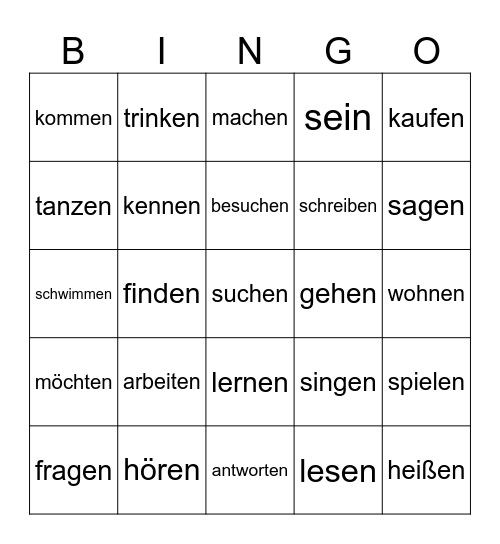 Perfekt Bingo Card
