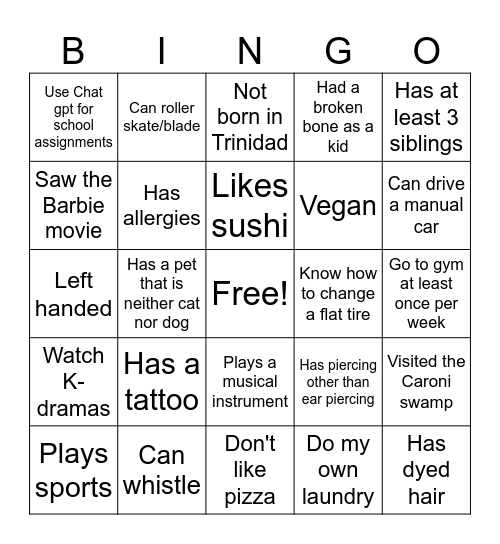 BINGO Card