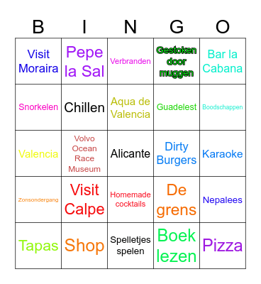 Spain! Bingo Card