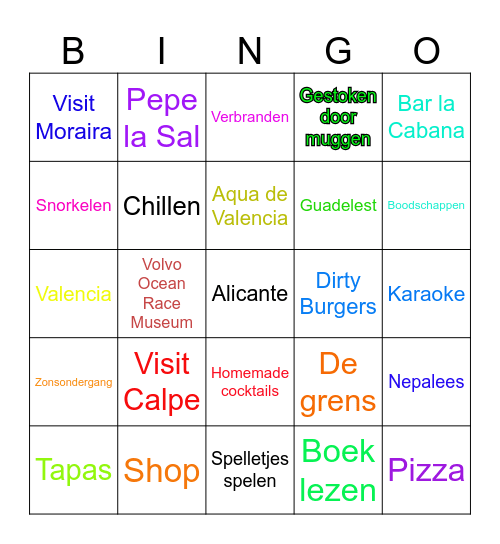 Spain! Bingo Card